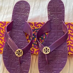 Tory Burch Jelly Thor’s Purple Flip Flops